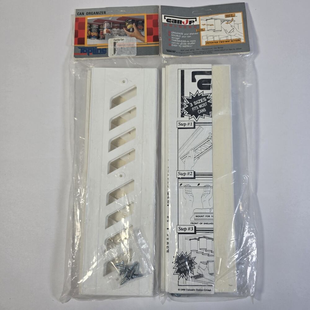 Vintage Top Line Can Up Holders Pantry Can Organizer NOS Snap In Out